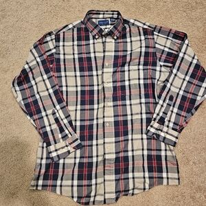 Towncraft Men's Long Sleeve Button Down Shirt Tall Large